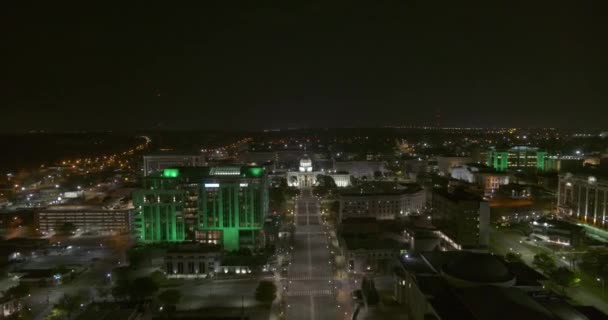 Montgomery Alabama Vista Aérea Aves Del Edificio Del Capitolio Avenida — Vídeo de stock