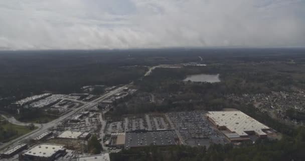 Peachtree City Georgia Aerial Широкоугольный Снимок Войны Окрестностей Войнах Inspire — стоковое видео