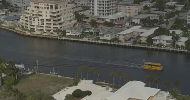 Fort Lauderdale Florida Aerial V21 Birdseye Shot Yellow Ferry Revealing — Stock Video