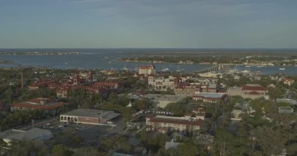 Augustine Florida Aerial Flagler College Campus Omliggende Gebieden Dji Inspire — Stockvideo