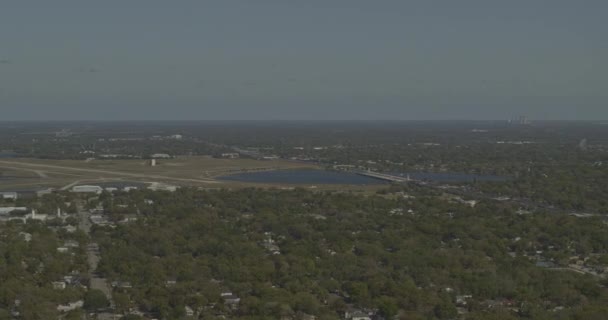 Orlando Florida Aerial V15 Pan Left Right Shot Transition Neighborhood — стоковое видео