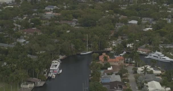 Fort Lauderdale Florida Aerial V23 Luxury Living Suburbs Dji Inspire — 图库视频影像