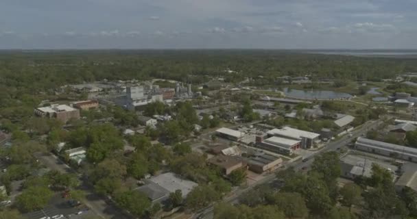 Gainesville Florida Aerial Vegen Afdaling Schot Richting Depot Park Dji — Stockvideo
