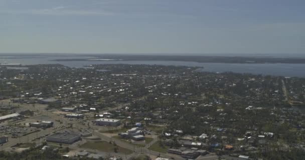 Panama City Florida Aerial Pan Right Shot Low Rise Downtown — Video