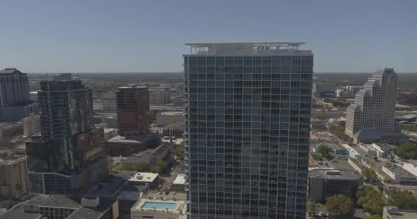 Orlando Florida Aerial Dolly Out Shot Downtown Cityscape View Dji — Stock Video