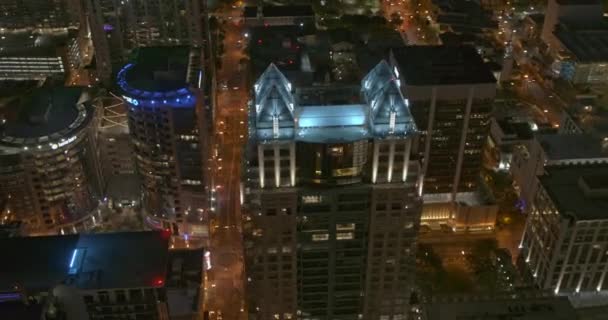 Orlando Florida Aerial V39 Inclinar Hacia Abajo Panorámica Las Luces — Vídeo de stock