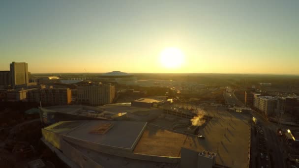 Aeronáutica de Atlanta durante o pôr do sol . — Vídeo de Stock