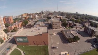Detroit city binalar üzerinde hava.