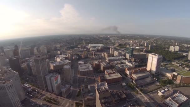 Detroit city aerial. — Stock Video