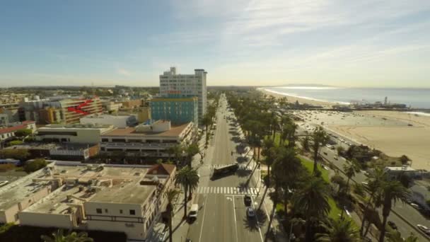 LA aerial over Santa Monica. — Stock Video