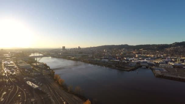 Portland aérea de Fremont puente — Vídeo de stock