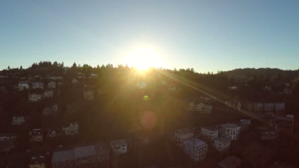 Aérea de Portland del vecindario de la ladera — Vídeos de Stock