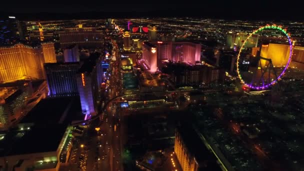 Las Vegas Paysage urbain la nuit — Video