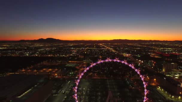 Las vegas Stadtbild bei Nacht — Stockvideo