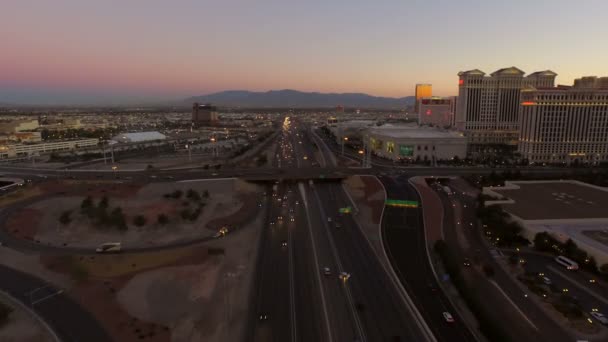 Las Vegas Cityscape Freeway — Stock Video