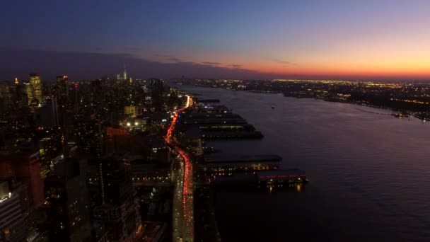 Cidades de Nova Jersey ao entardecer . — Vídeo de Stock