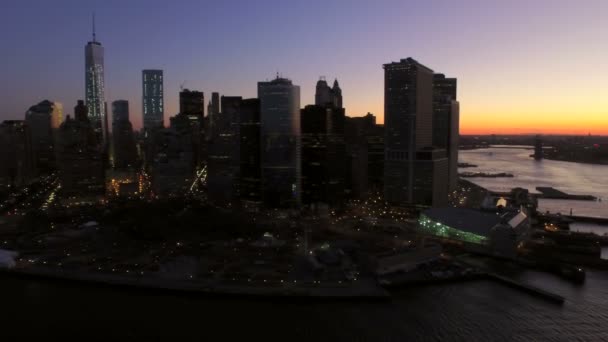 Manhattan Financial District cityscape — Stock Video