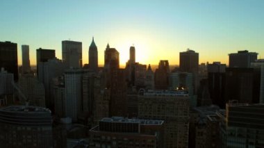 Manhattan finans bölgesi cityscape