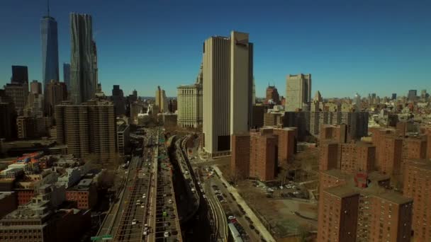 Οικονομική περιοχή cityscape θέα — Αρχείο Βίντεο