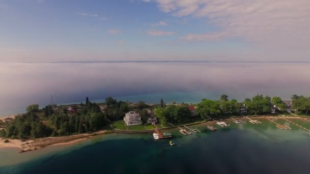 Harbor Springs üzerinde havadan görünümü — Stok video