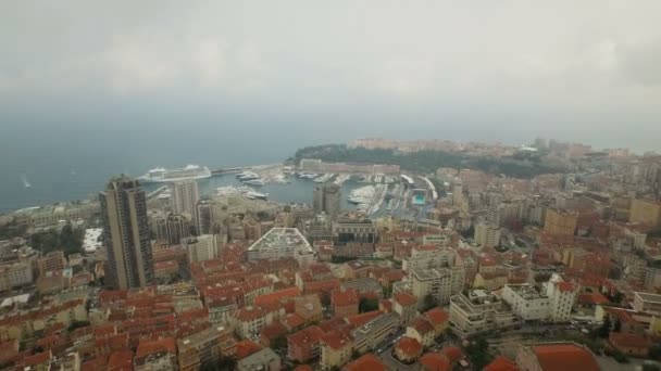 Vista aérea sobre Mônaco — Vídeo de Stock