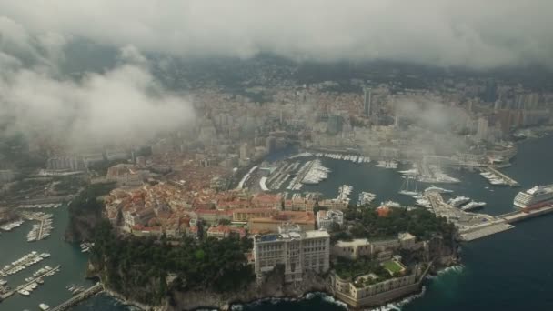 Flygfoto på Monaco — Stockvideo