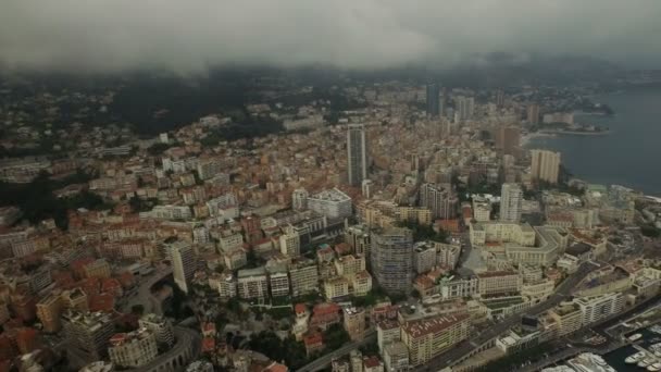 Letecký pohled na Monako — Stock video