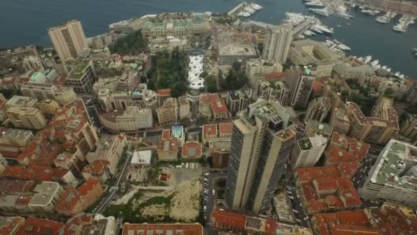 Monaco üzerinde havadan görünümü — Stok video