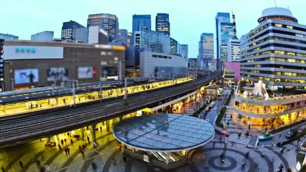 City traffic time lapse of Ginza train station. — Stock Video