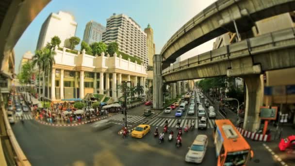 Forgalom elfoglalt Bangkok városára — Stock videók