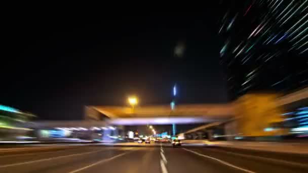 Dubai city drivande tidsinställd — Stockvideo