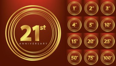 Gerçekçi Altın Yıldönümü Premium Vektör Tasarımı