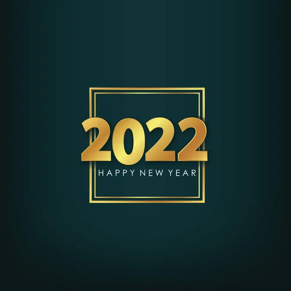 Ouro 2022 Feliz Ano Novo Saudação Vector Ilustração Elemento Design — Vetor de Stock