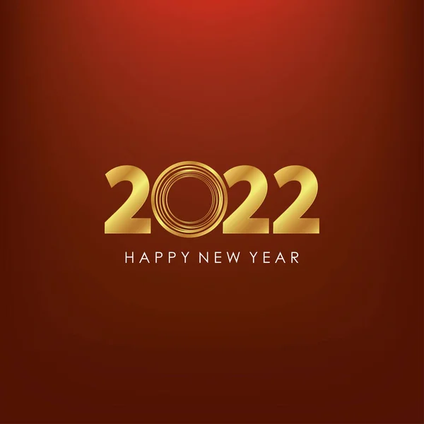 Ouro 2022 Feliz Ano Novo Saudação Vector Ilustração Elemento Design — Vetor de Stock