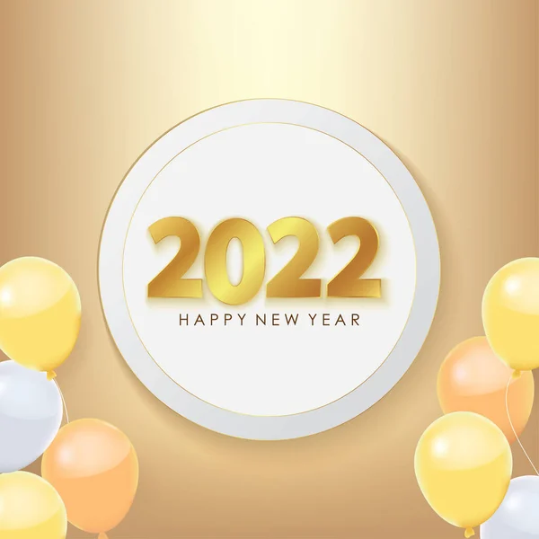 Oro 2022 Feliz Año Nuevo Saludo Vector Ilustración Elemento Diseño — Vector de stock