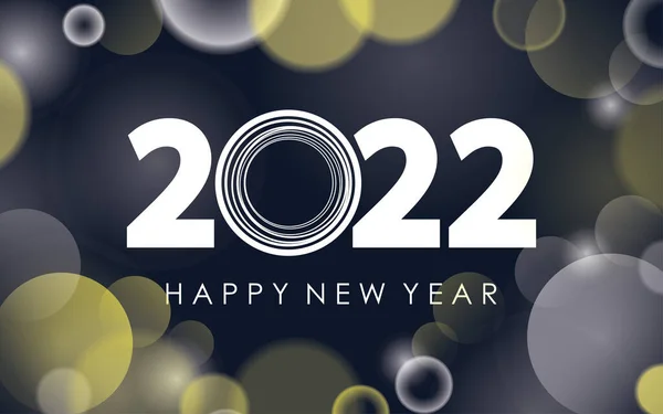 2022 Bonne Année Salutation Avec Effet Bokeh Sur Fond Sombre — Image vectorielle