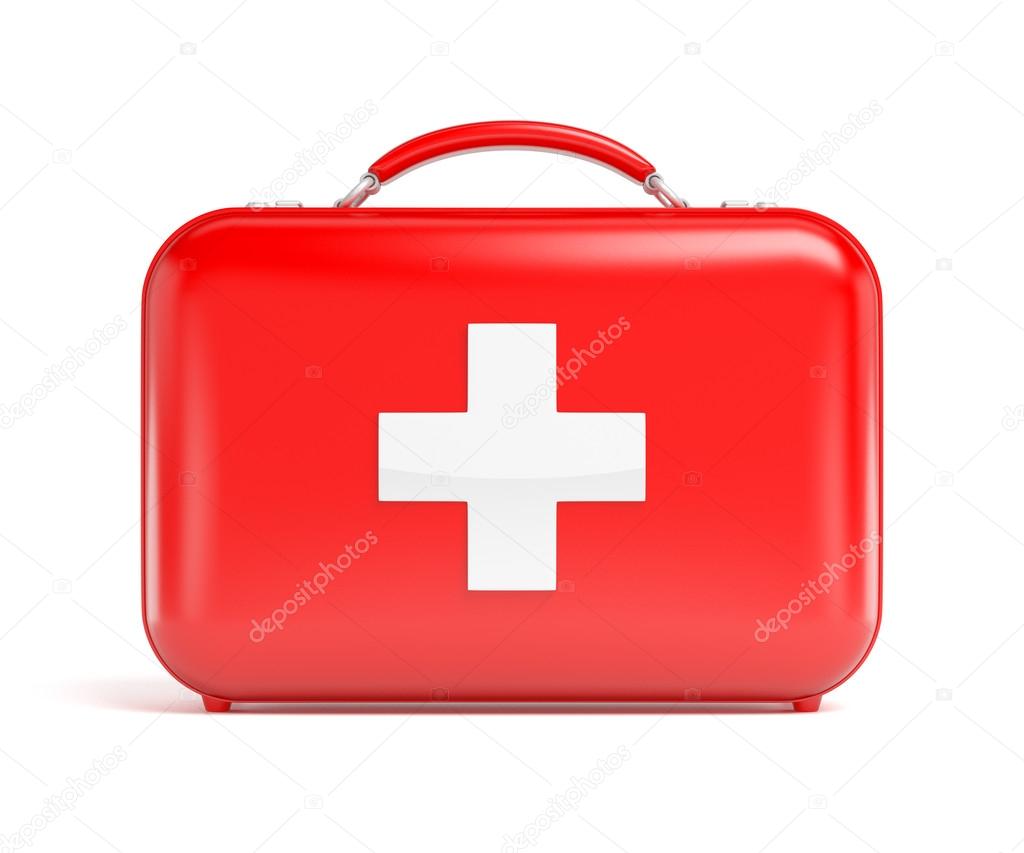 Red first aid kit