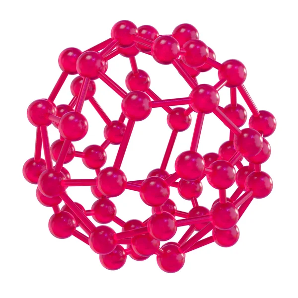 Pink glossy molecular structure sphere — Stock Photo, Image