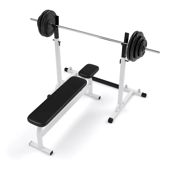 Spor salonunda ağırlık bench press ve halter