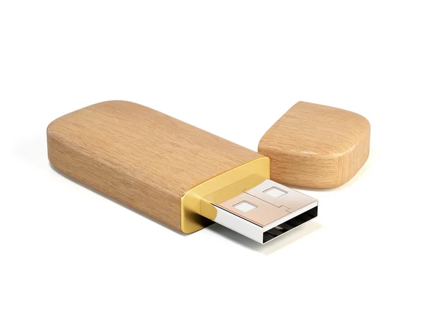 Ahşap usb bellek Stok Resim