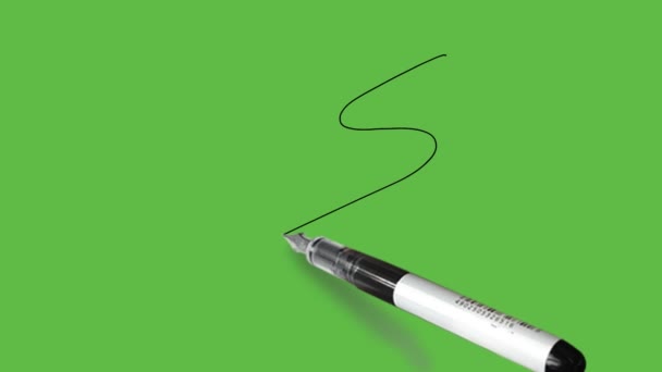 Zeichnung Einer Abbiegespur Mit Grauer Farbkombination Auf Abstrakt Grünem Hintergrund — Stockvideo
