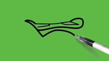 Soyut yeşil arkaplanda siyah, gri, beyaz ve mavi renk kombinasyonlu elektronik paten çizimi