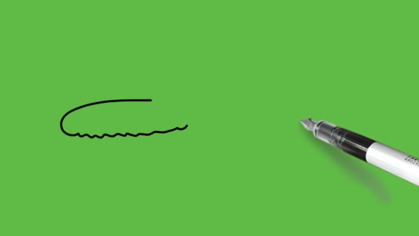 Dibujo Una Ballena Salvaje Combinación Color Negro Verde Sobre Fondo — Vídeo de stock
