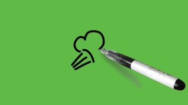 Sade yeşil ekran arka planında siyah ve pembe renkli yıldız dumanı yapmak