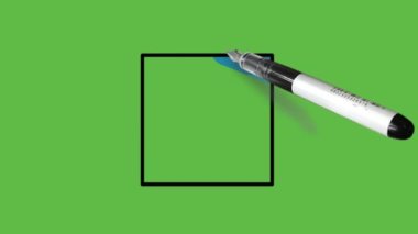 Soyut yeşil arkaplanda siyah ve mavi renk kombinasyonu oluşturuluyor