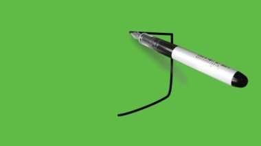 Soyut yeşil arkaplan üzerinde küçük bir dönüş ile siyah ve mavi renk kombinasyonu not