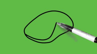 Soyut yeşil ekran arkaplanı üzerinde siyah ve mavi renk kombinasyonu çiziliyor