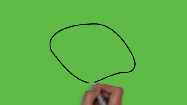 在抽象绿色背景下绘制黑色和浅蓝色组合鼠标垫 — 图库视频影像