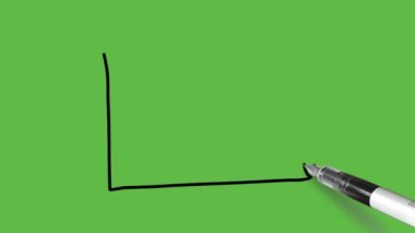 Soyut yeşil arkaplanda siyah çizgili zarf çiziliyor