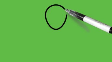 Soyut yeşil arkaplanda siyah çizgili mavi renkli balon oluştur